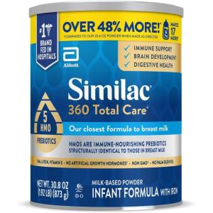 imageSimilac 360 Total Care Infant Formula Has 5 HMO Prebiotics Our Closest Prebiotic Blend to Breast Milk NonGMO Baby Formula Powder 206oz Tub308oz 1 Count