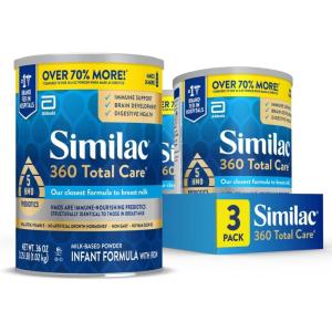 imageSimilac 360 Total Care Infant Formula Has 5 HMO Prebiotics Our Closest Prebiotic Blend to Breast Milk NonGMO Baby Formula Powder 36oz Value Can Pack of 3