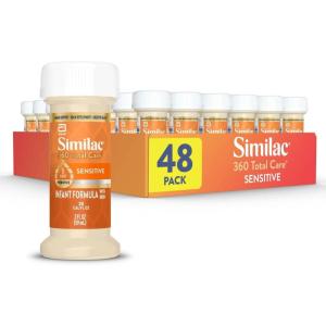 imageSimilac 360 Total Care Sensitive Infant Formula for Fussiness ampamp Gas Due to Lactose Sensitivity Has 5 HMO Prebiotics NonGMO Baby Formula Ready to Feed 8floz Bottle Pack of 242oz btl 48 Count