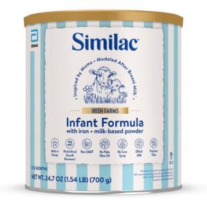 imageSimilac Irish Farms EasytoDigest Baby Formula Infant Formula 012 Months 247oz Can247 Ounce Pack of 1